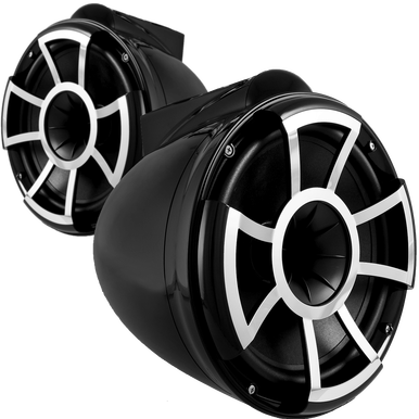REV 8 B-X V2 | Revolution Series 8" Black Tower Speaker With X Mount Kit For Surface Mounting