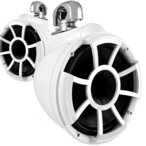REV 10 W-SC V2 MINI | Revolution Series 10" White Tower Speaker With TC3 Mini Swivel Clamps For Tube Diameter 1” To 1 7/8”