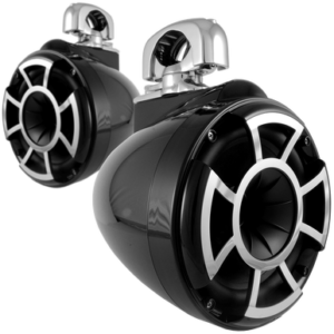 REV 8 B-SC V2 | Revolution Series 8" Black Tower Speaker With TC3 Swivel Clamps For Tube Diameter 1 7/8” To 3”