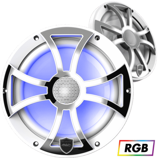 9_Revo_8_XS_W_SS__95582.1622587906.1280.1280 REVO 8-XS-W-SS White XS / Stainless Overlay Grille 8” Coaxial Speakers (pair)