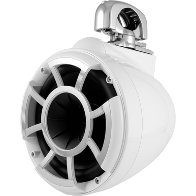 REV 8 W-SC V2 | Wet Sounds Revolution Series 8" White Tower Speaker With TC3 Swivel Clamps For Tube Diameter 1 7/8” To 3”