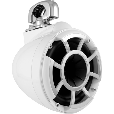 REV 8 W-SC V2 | Wet Sounds Revolution Series 8" White Tower Speaker With TC3 Swivel Clamps For Tube Diameter 1 7/8” To 3”