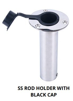 SS ROD HOLDER WITH BLACK CAP
