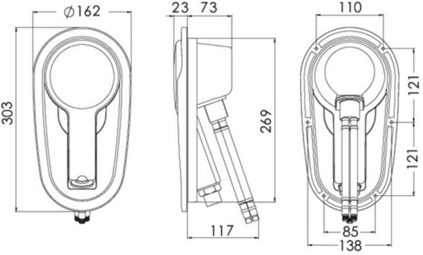 Adriana Recess-Fit Deck Shower Part No:15.480.00