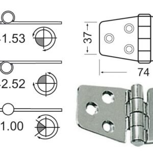 Hinge Standard Pin 74x37 mm Part No: 38.441.54