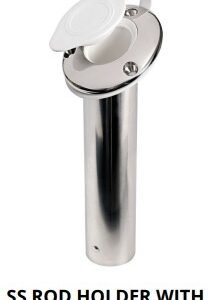 SS ROD HOLDER WITH WHITE CAP