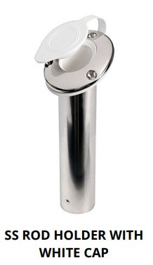 SS ROD HOLDER WITH WHITE CAP