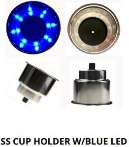 SS CUP HOLDER W/BLUE LED
