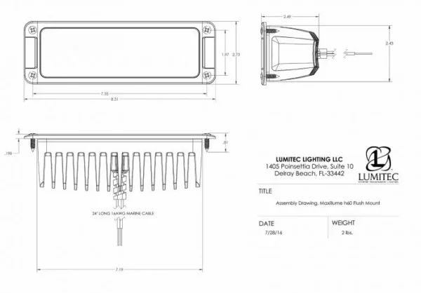 maxi_h60_flush Maxillume h60 Flush Mount LED Flood Light - White SKU 101336