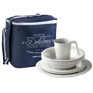 SKU: 40145 - MELAMINE TABLEWARE PACK, HARMONY – PEARL, 4 PEOPLE – 16 PC