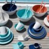 SKU: 11046 - MELAMINE COFFEE SET, SUMMER – BLUE, 6 PCS
