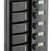 Electric control panel with flush rocker switches