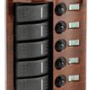 Electric control panel with flush rocker switches