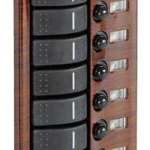 Electric control panel with flush rocker switches
