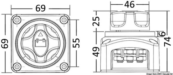 Countertop battery switch with removable key (Item :14.923.11)