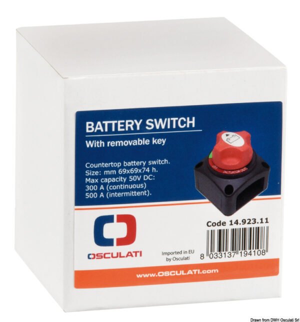Countertop battery switch with removable key (Item :14.923.11)