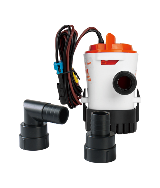 Model -SFBP1-G600-03-03 Series 12V 600GPH Seaflo Bilge Pump/Side Mounting Strainer Base