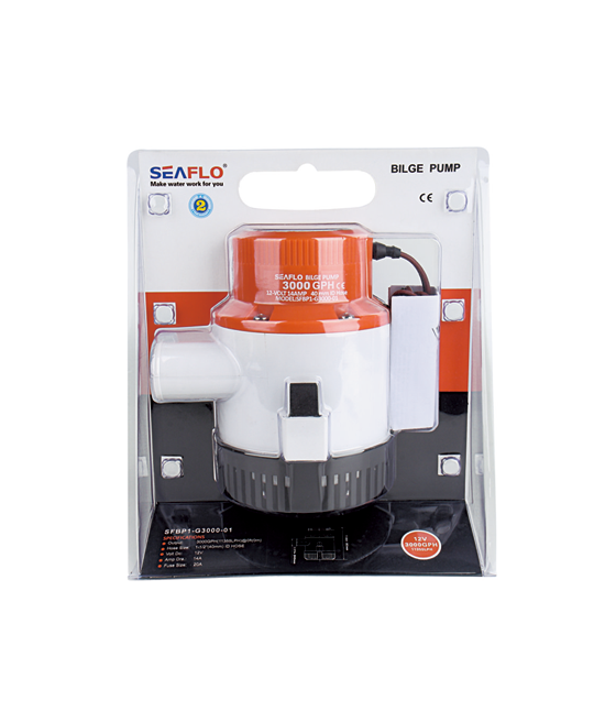 Model -SFBP2-G3000-01-01 Series 3000GPH Seaflo Bilge Pump 24V
