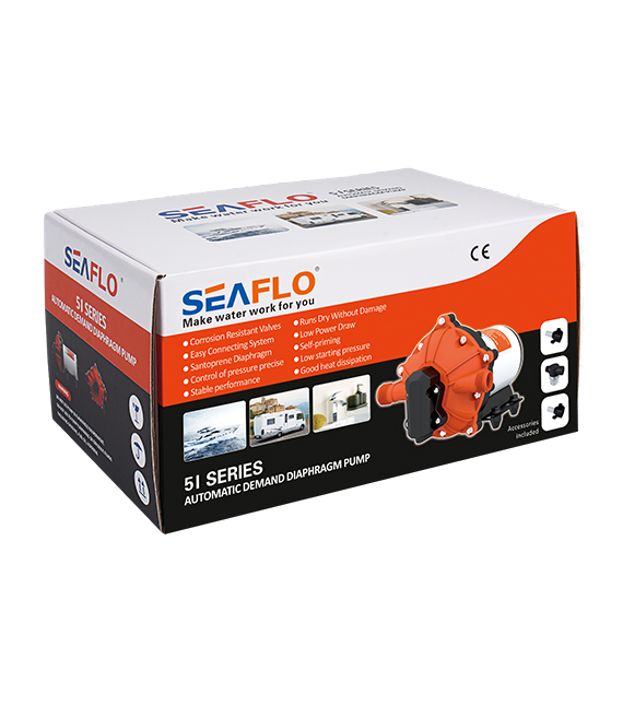 Model -SFDPA1-050-060-51 NEW-DC Diaphragm Pumps (Short) 115v Seaflo