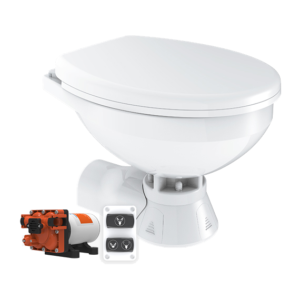 Model -SFMTE1-04-R-12V-SEAFLO Quiet Flush Electric Toilet-Seawater(Regular)