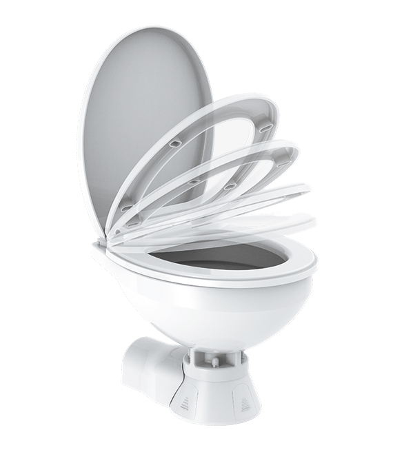 Model -SFMTE2-04-R-24V-SEAFLO Quiet Flush Electric Toilet-Seawater(Regular)