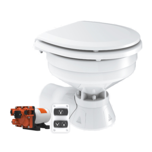 Model -SFMTE2-04-24V-SEAFLO Quiet Flush Electric Toilet-Seawater(Compact)