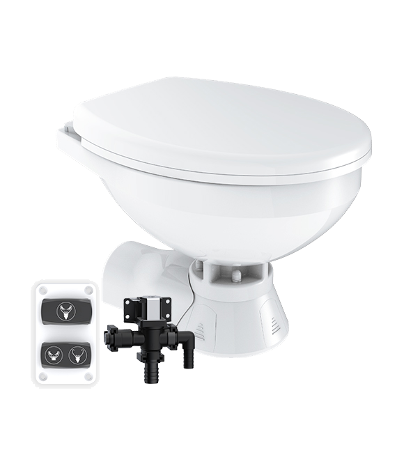 Model -SFMTE1-03-R-12V-SEAFLO Quiet Flush Electric Toilet-Freshwater(Regular)